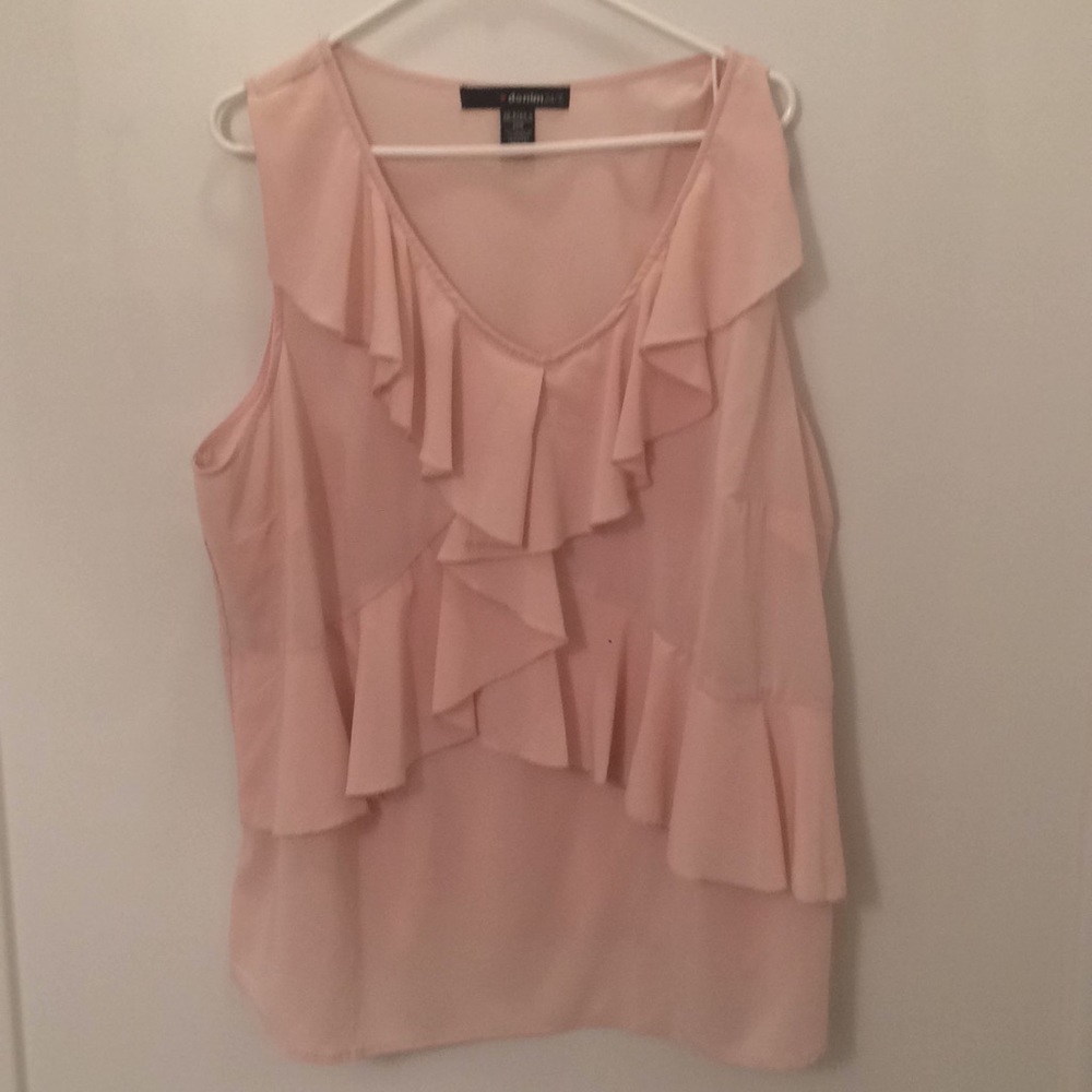 Pale Pink Ruffled Tank/Blouse 20W